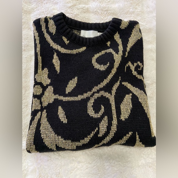 Ellen D collection black and gold sweater - Picture 3 of 4